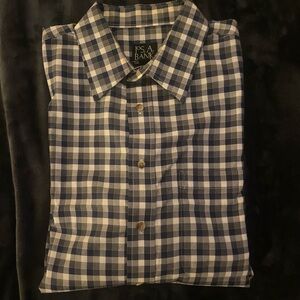 Jos. A. Bank Navy and Cream Plaid Men's Shirt